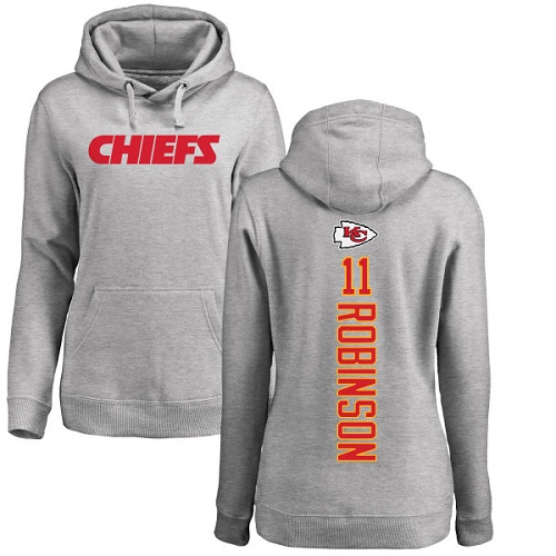 Women Football Kansas City Chiefs #11 Robinson Demarcus Ash Backer Pullover Hoodie->nfl t-shirts->Sports Accessory
